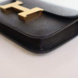 Pre Owned Hermes Noir Epsom Constance Slim Wallet