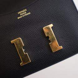 Pre Owned Hermes Noir Epsom Constance Slim Wallet