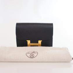 Pre Owned Hermes Noir Epsom Constance Slim Wallet