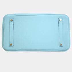 Pre Owned Hermes Bleu Atoll Togo Birkin 35