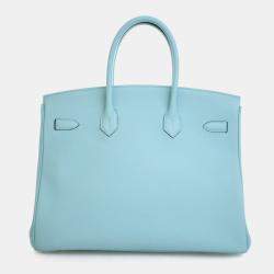 Pre Owned Hermes Bleu Atoll Togo Birkin 35
