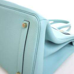 Pre Owned Hermes Bleu Atoll Togo Birkin 35