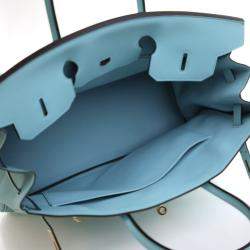 Pre Owned Hermes Bleu Atoll Togo Birkin 35