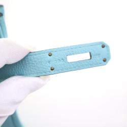 Pre Owned Hermes Bleu Atoll Togo Birkin 35