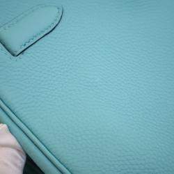 Pre Owned Hermes Bleu Atoll Togo Birkin 35