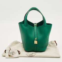 مملوكة مسبقًا Hermès Picotin 18 Vert Vertigo Taurillon Clemence Leather Bag