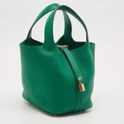 مملوكة مسبقًا Hermès Picotin 18 Vert Vertigo Taurillon Clemence Leather Bag