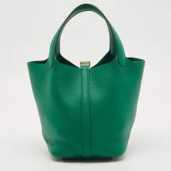 مملوكة مسبقًا Hermès Picotin 18 Vert Vertigo Taurillon Clemence Leather Bag