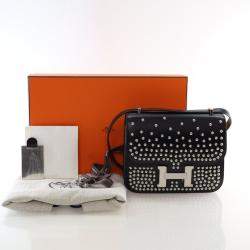 مملوكة مسبقًا حقيبة هيرمس كونستانس 18 ميني نوار بوكس كلوتيه