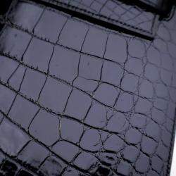 مملوكة مسبقًا حقيبة هيرمس كيلي سيليير 28 تمساح أسود نوار