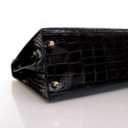 مملوكة مسبقًا حقيبة هيرمس كيلي سيليير 28 تمساح أسود نوار