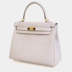 Pre Owned Hermes Gris Pale Togo Kelly 25