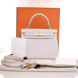 Pre Owned Hermes Gris Pale Togo Kelly 25