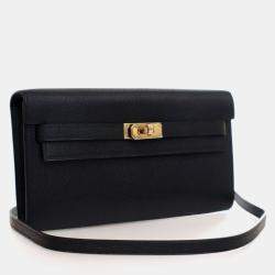 مملوكة مسبقًا Hermes Noir Chevre Mysore Kelly To Go Wallet