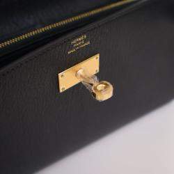 مملوكة مسبقًا Hermes Noir Chevre Mysore Kelly To Go Wallet