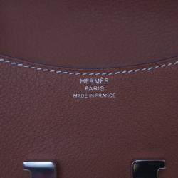 Pre Owned Hermes Gold Evercolor Constance Slim Wallet