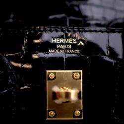 Pre Owned حقيبة هيرمس بيركين كروكوديل بوروسوس نوار 25