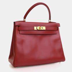 Pre Owned حقيبة هيرمس كيلي 28 جلد بوكس عتيق فيف رووج