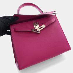 Pre Owned Hermes Rose Pourpre Epsom Sellier Kelly 28