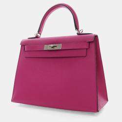 Pre Owned Hermes Rose Pourpre Epsom Sellier Kelly 28