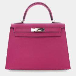 Pre Owned Hermes Rose Pourpre Epsom Sellier Kelly 28