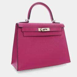 Pre Owned Hermes Rose Pourpre Epsom Sellier Kelly 28