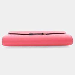 Pre Owned Hermes Rose Extreme Epsom Constance Wallet To Go