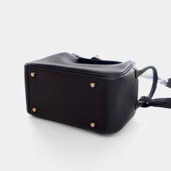 Pre Owned Hermes Noir Clemence Mini Lindy 20