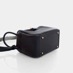 Pre Owned Hermes Noir Clemence Mini Lindy 20