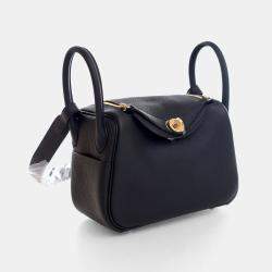 Pre Owned Hermes Noir Clemence Mini Lindy 20