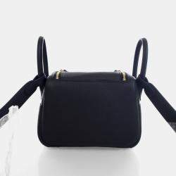 Pre Owned Hermes Noir Clemence Mini Lindy 20