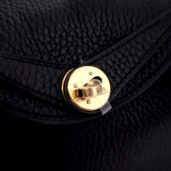 Pre Owned Hermes Noir Clemence Mini Lindy 20
