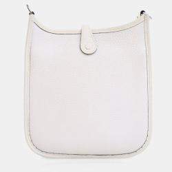 Pre Owned Hermes New White Clemence Evelyne TPM 16
