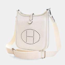 Pre Owned Hermes New White Clemence Evelyne TPM 16