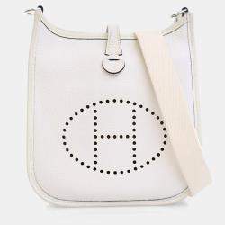Pre Owned Hermes New White Clemence Evelyne TPM 16