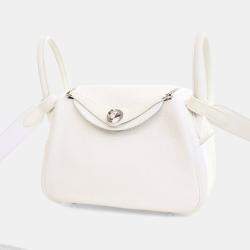 مملوكة مسبقًا Hermes New White Clemence Mini Lindy