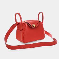 مملوكة مسبقًا Hermes Rouge De Coeur Clemence Mini Lindy 20