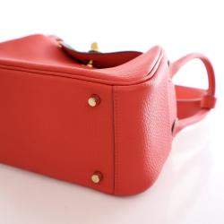 مملوكة مسبقًا Hermes Rouge De Coeur Clemence Mini Lindy 20