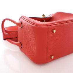 مملوكة مسبقًا Hermes Rouge De Coeur Clemence Mini Lindy 20