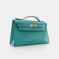مملوكة مسبقًا Hermes Bleu Paon Swift Kelly Pochette
