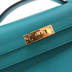مملوكة مسبقًا Hermes Bleu Paon Swift Kelly Pochette