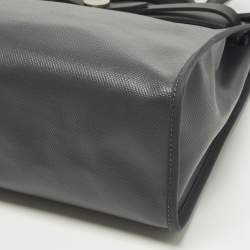 Pre Owned Hermès Herbag Zip 31 Ardoise/Black Coated Canvas and Leather Bag