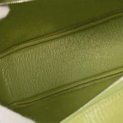 Pre Owned Hermes Anis Green Chevre Myzore Mini Plume Handbag