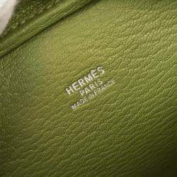 Pre Owned Hermes Anis Green Chevre Myzore Mini Plume Handbag