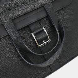 Pre Owned Hermes Halzan 31 Black Taurillon Clémence Leather Tote Bag