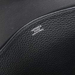 Pre Owned Hermes Halzan 31 Black Taurillon Clémence Leather Tote Bag