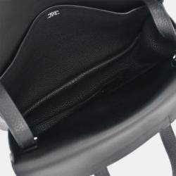 Pre Owned Hermes Halzan 31 Black Taurillon Clémence Leather Tote Bag