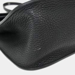 Pre Owned Hermes Halzan 31 Black Taurillon Clémence Leather Tote Bag