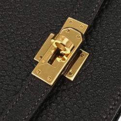 Pre Owned Hermes Kelly Sport PM Black Fjord Leather Shoulder Bag