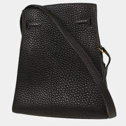 Pre Owned Hermes Kelly Sport PM Black Fjord Leather Shoulder Bag